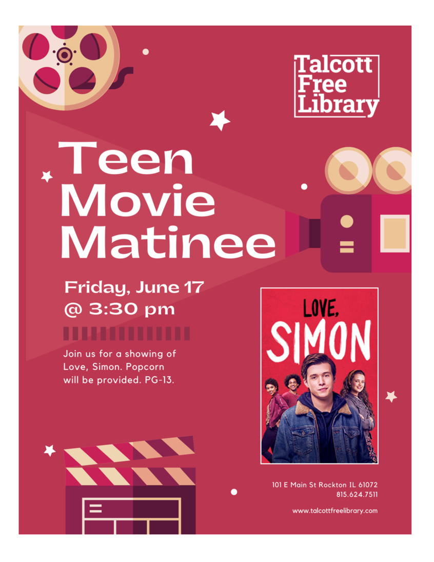 Image of teen movie matinee poster featuring Love, Simon