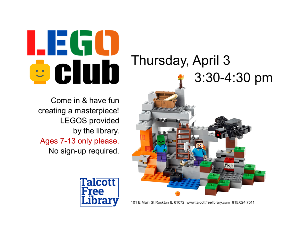 Image of a lego design with text repeated in caption
