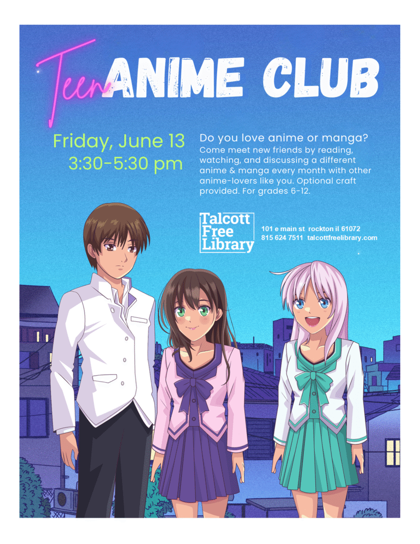 Image of one male and two female anime characters with text copied in caption below.