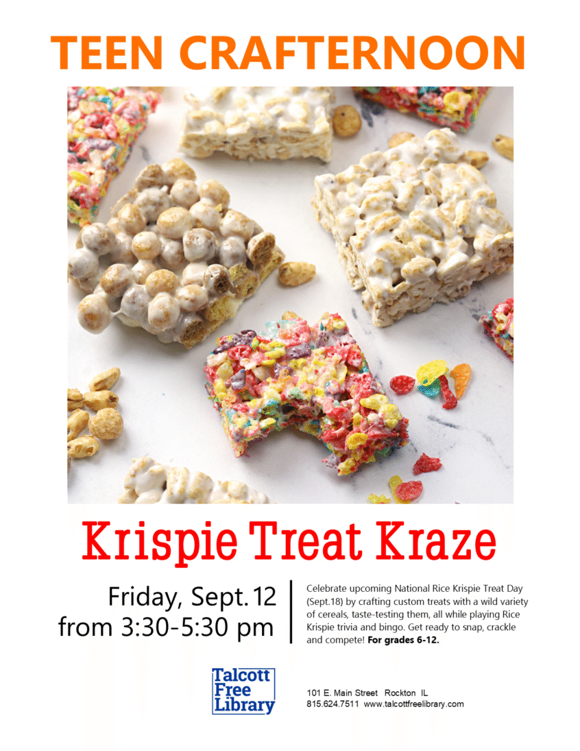 Picture of a variety of Rice Krispie Treats. Text copied in caption below.