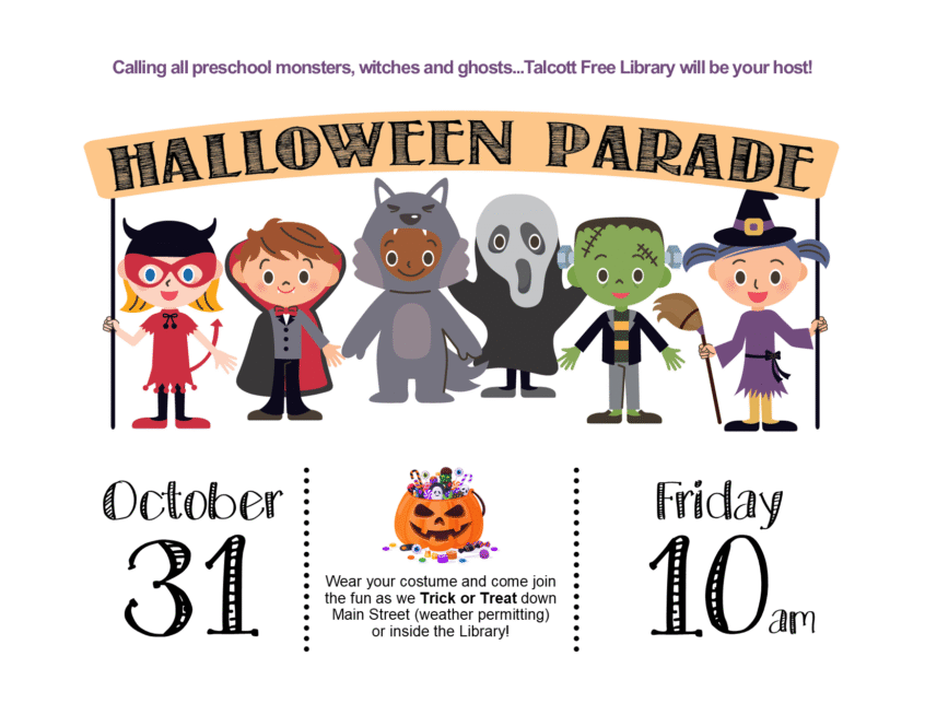 Cartoon images of children in Halloween costumes against a white background. Text copied in caption below.