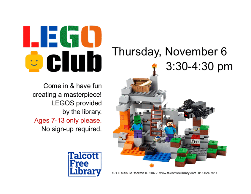 Image of a lego design with text repeated in caption
