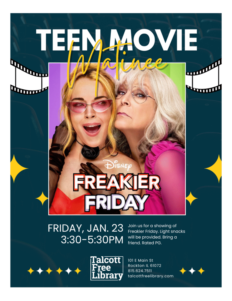 Teen Movie Night over the image of poster of the movie Freakier Friday. Text copied in caption.