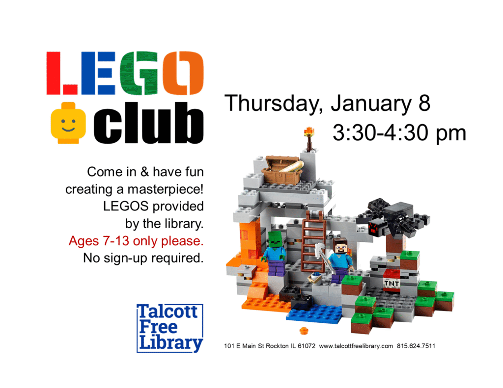 Image of a lego design with text repeated in caption.