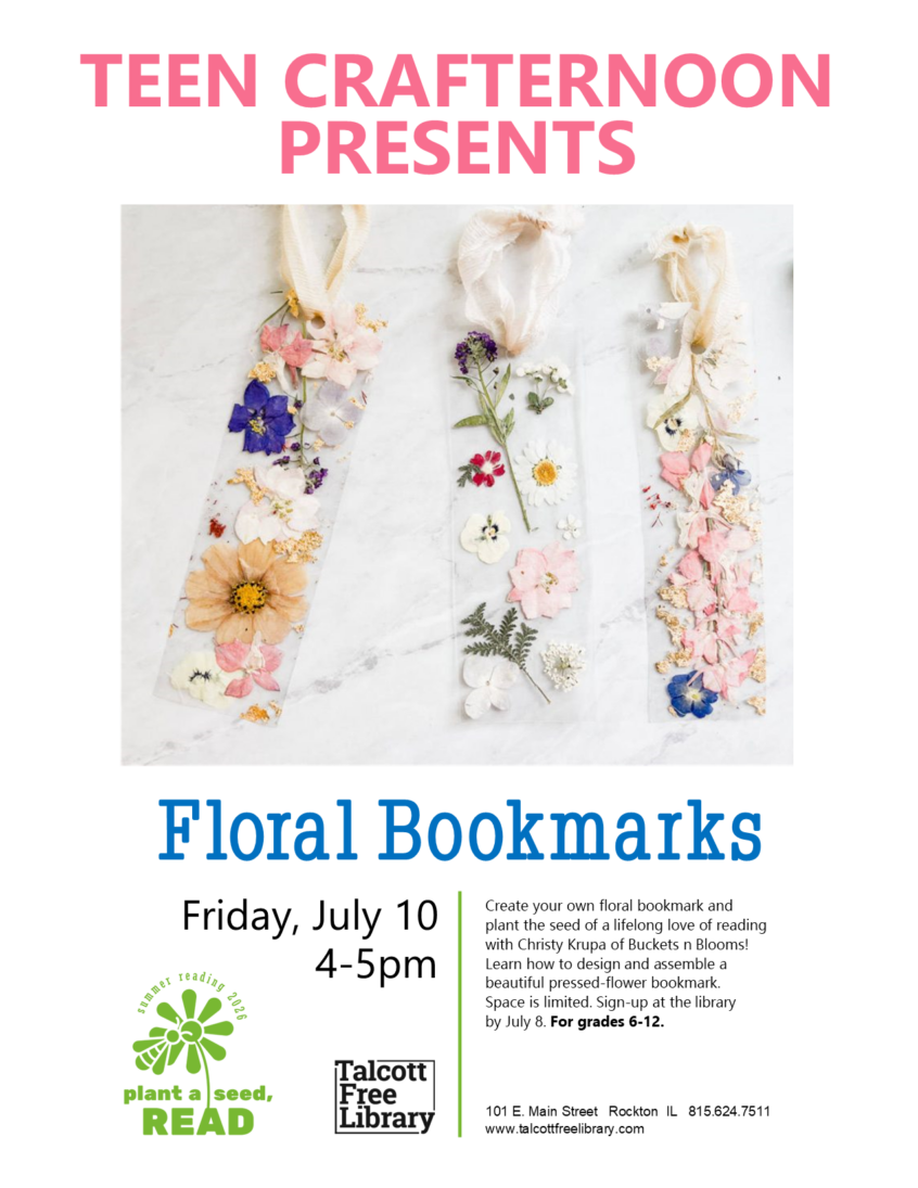 An image of three floral bookmarks against a marble background. Text copied in caption below.