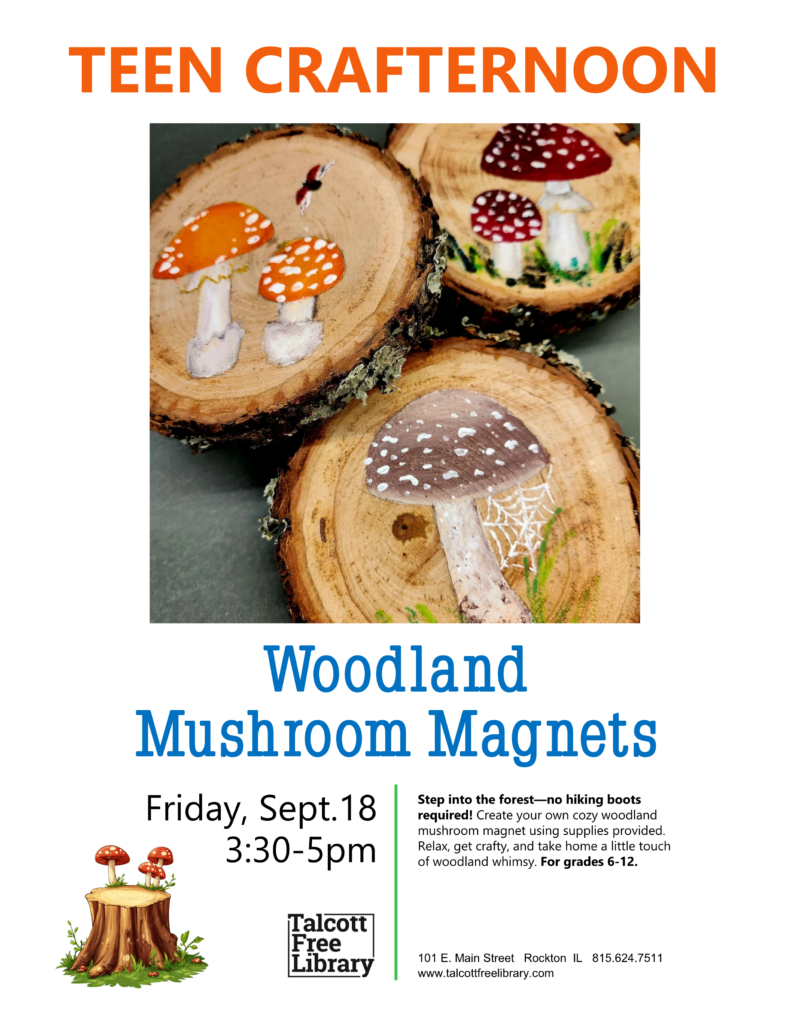 An image of three pieces of wood with various mushrooms painted on them. Text copied in caption below.