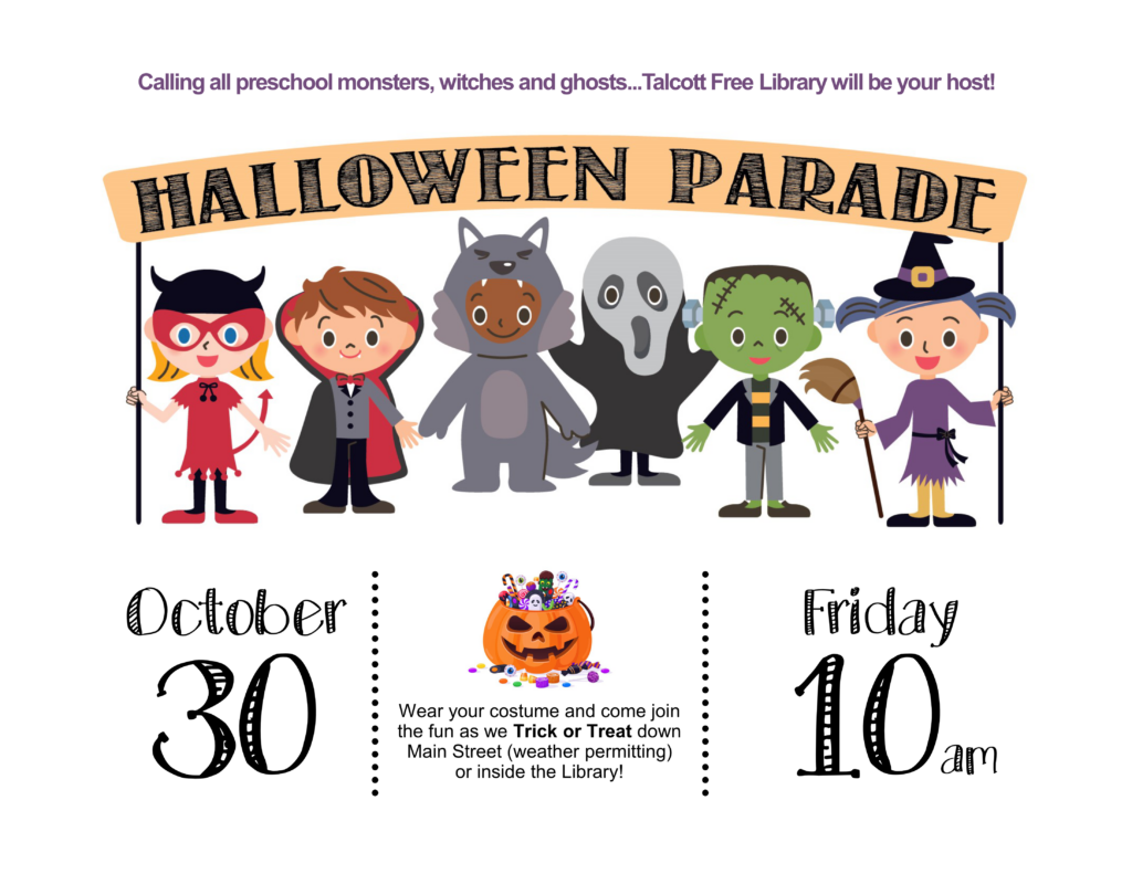 Cartoon images of children in Halloween costumes against a white background. Text copied in caption below.